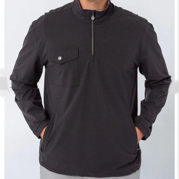 Linksoul Boardwalker Half-Zip Windebreaker Golf Jacket in Black, Size Me… - Picture 1 of 14